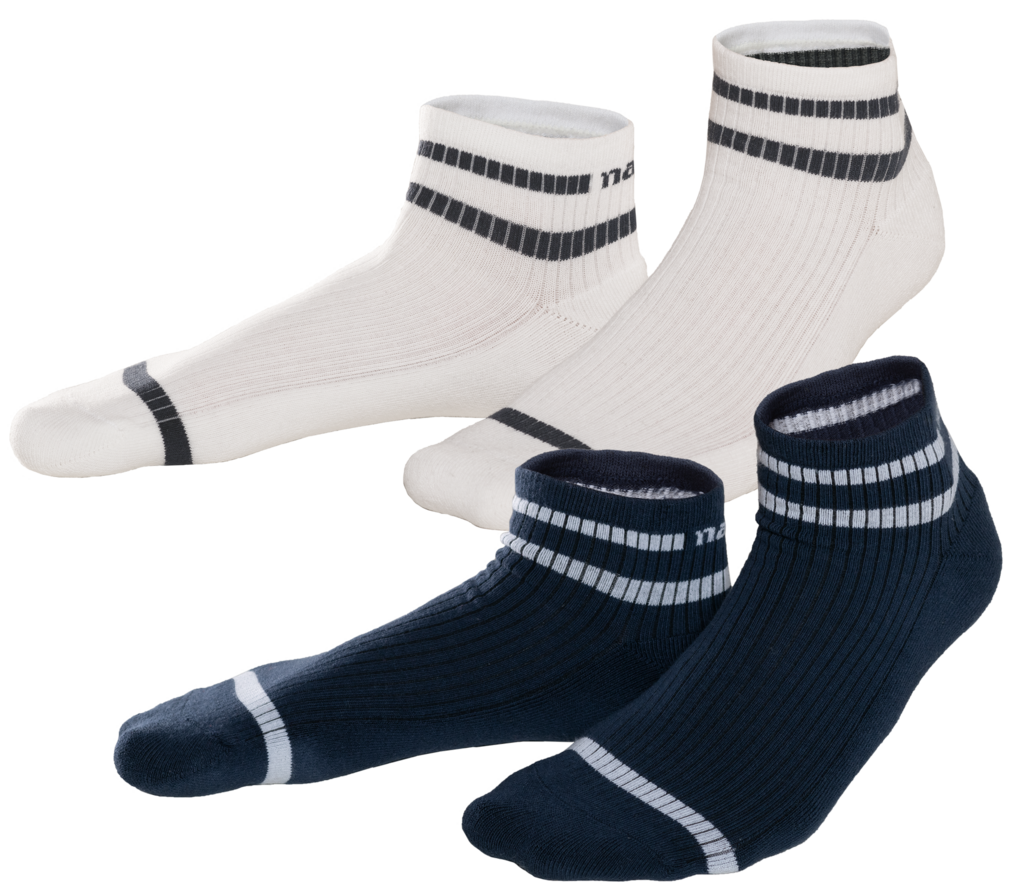 Hohe Sneaker-Socken Orell im 2er-Pack navy-white