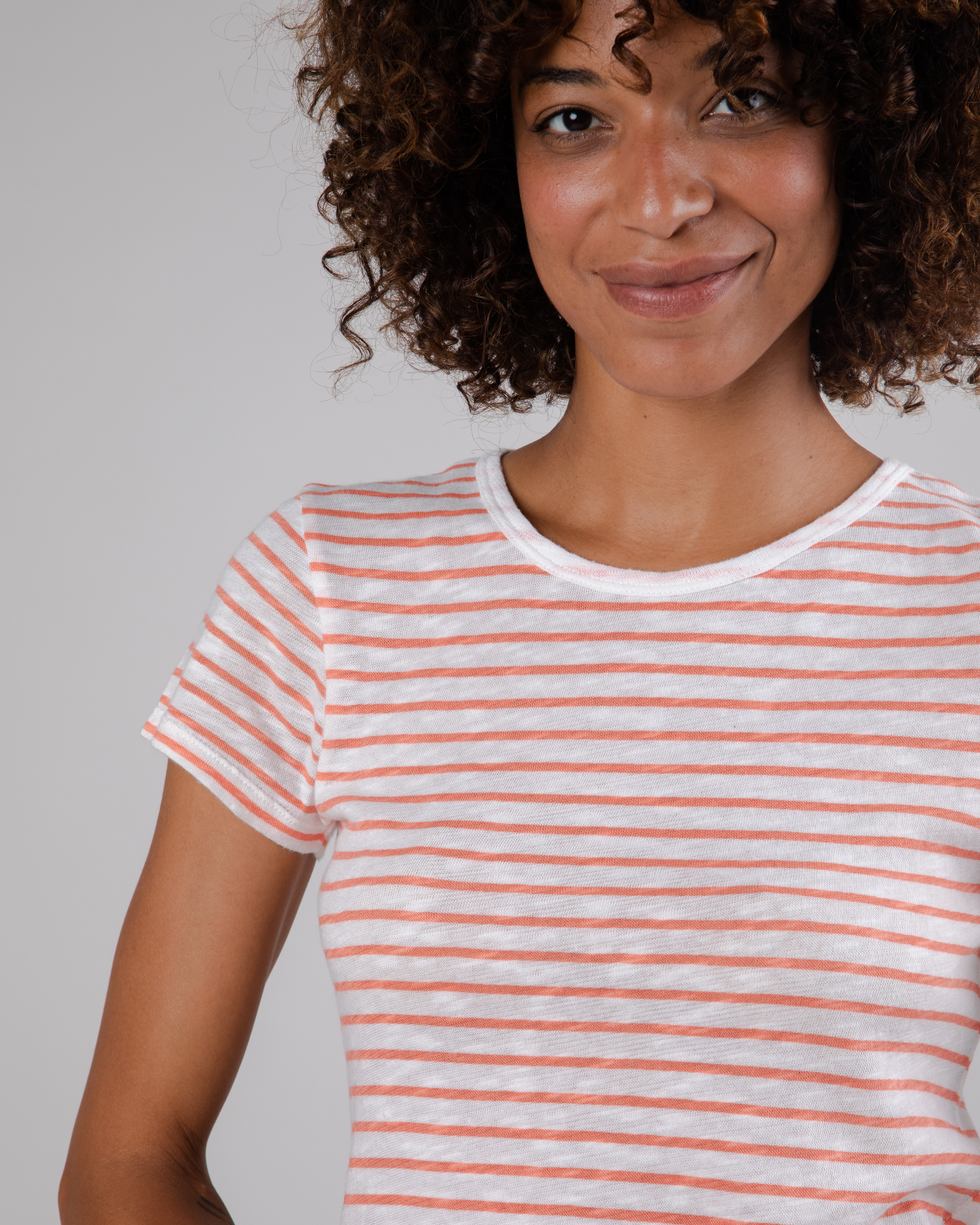 T-Shirt Stripes Slim Fit Apricot