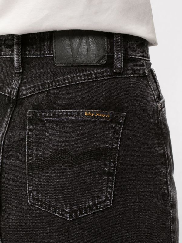 Knielanger Jeans-Rock Hanna Black Trace Denim