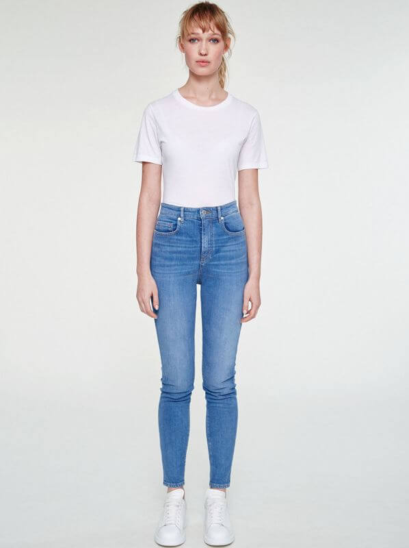 Vegane Jeans Inga High Waist light stone wash