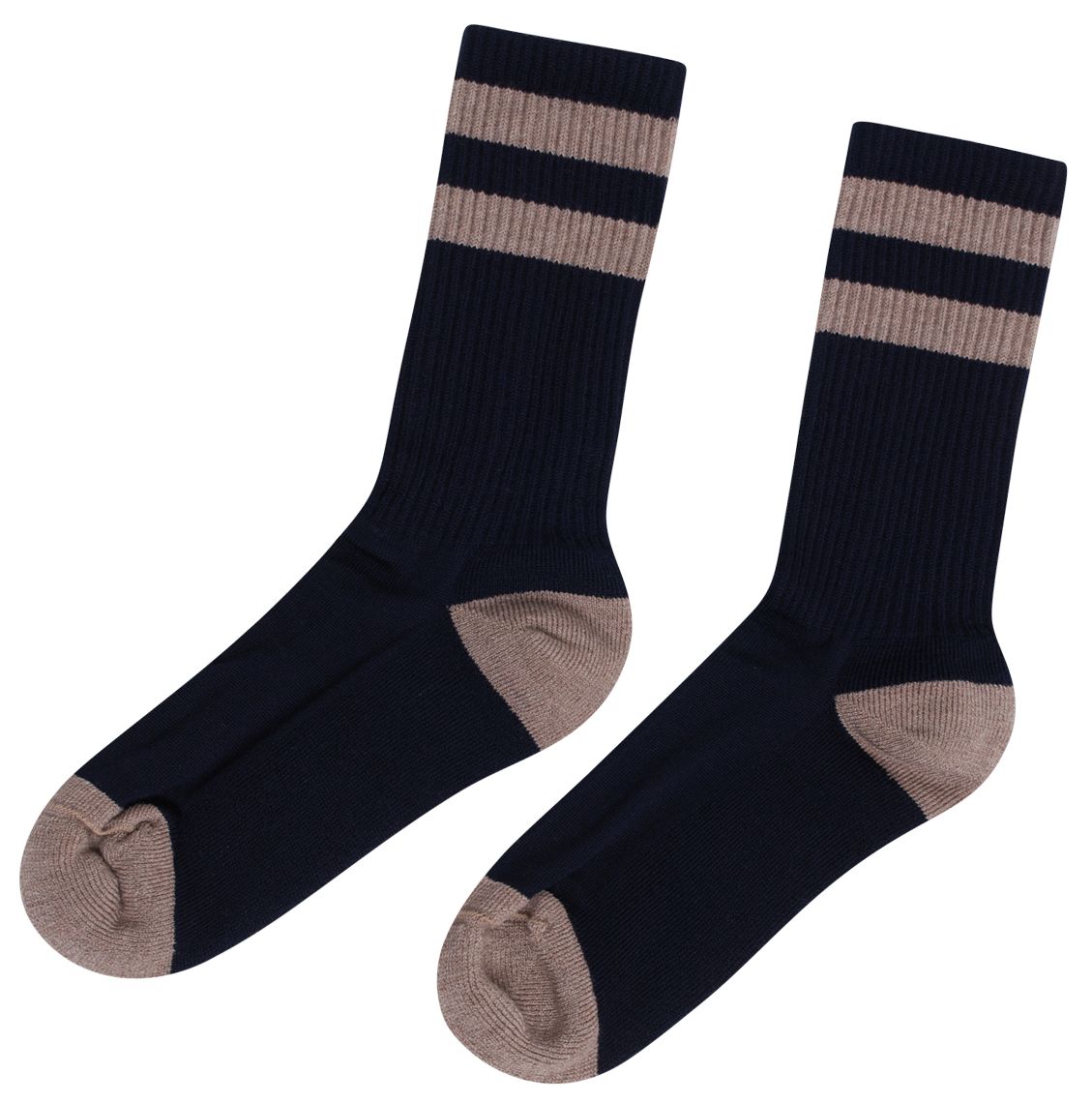 Merino-Socken Navy/sand