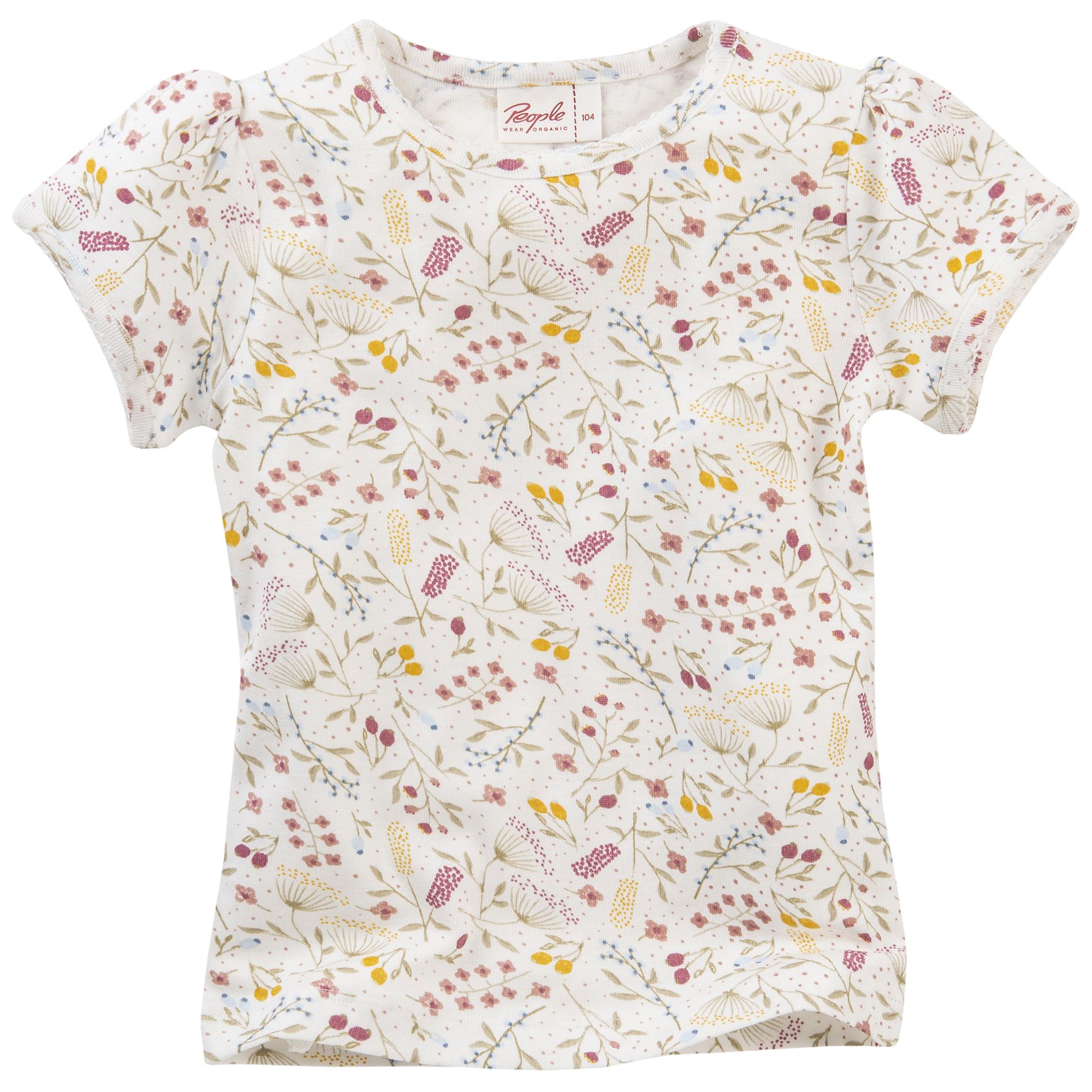Gemustertes T-Shirt mit Blumen Weiß/Blumenwiese