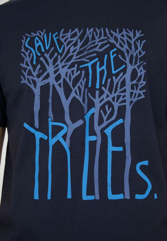 T-Shirt JAAMES TREES navy
