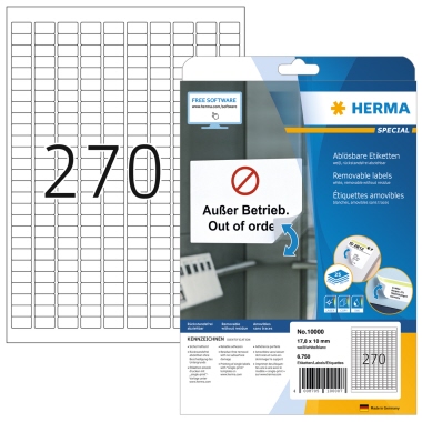 HERMA Haftetikett 10000 17,8x10mm ablösbar ws 6.750 St.