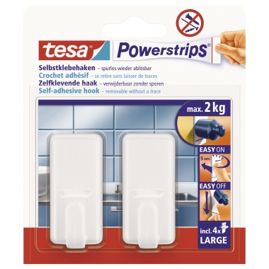 tesa Haken Powerstrips 58010-00044 L Classic ws 2 St./Pa