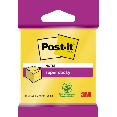 Post-it Haftnotiz Super Sticky 2014-S 76x76mm 270Bl. narzissengelb