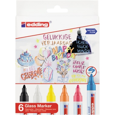 edding Glasboardmarker 95 4-95-6 1,5-3mm sortiert 6St.