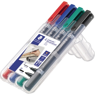 STAEDTLER Permanentmarker Lumocolor duo 348 WP4 0,6mm/1,5mm 4 St./Pack.