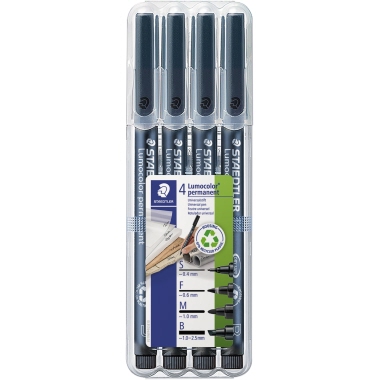 STAEDTLER Folienstift Lumocolor 31-9WP4GS 0,4-2,5mm sw 4 St./Pack.