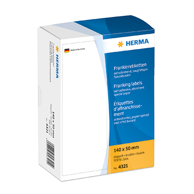 HERMA Frankieretikett 4321 140x50mm doppelt weiß 500 St./Pack.