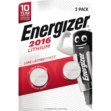 Energizer Knopfzelle CR 2016 E301021902 Lithium 2 St./Pack.