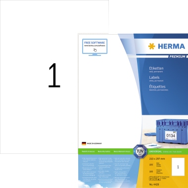 HERMA Etikett PREMIUM 4428 210x297mm weiß 100 St./Pack.