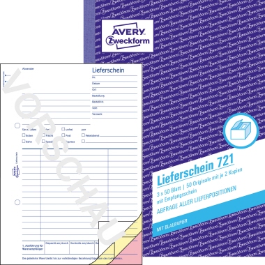 Avery Zweckform Lieferschein 721 DIN A5 3x50Blatt