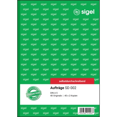 SIGEL Auftragsformular SD002 DIN A5 selbstdurchschreibend 3x40Blatt