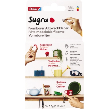 Sugru Klebeknete 41233-00001-00 Rot/Blau/Gelb 3 St./Pack.