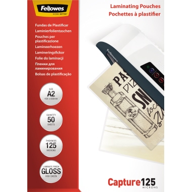 Fellowes Laminierfolie Capture 125 5309302 DIN A2 125mic 50 St./Pack.