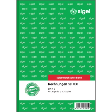 SIGEL Rechnung SD031 DIN A5 selbstdurchschreibend 2x40Blatt