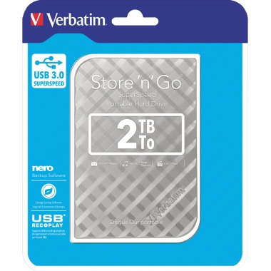 Verbatim Festplatte Store n Go 53198 USB 3.0 2TB silber