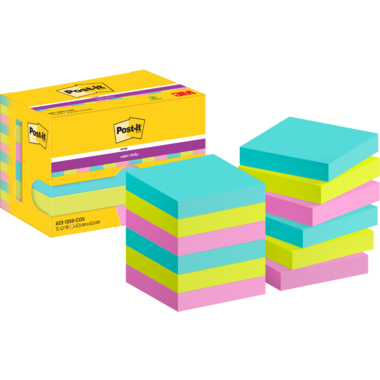 Post-it Haftnotiz 622-12SS-COS 47,6x47,6mm 90Bl sort 12St