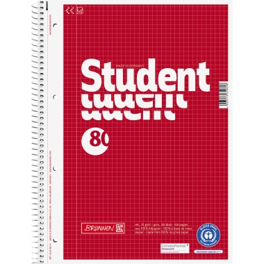 BRUNNEN Collegeblock 106783201 DIN A4 80Blatt kariert