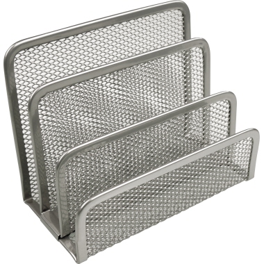 helit Briefständer Mesh H2518300 14x7x9,7cm 3Fächer Metall silber