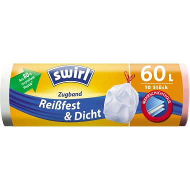 Swirl Müllbeutel 216410 Zugband 60l 10 St./Pack.