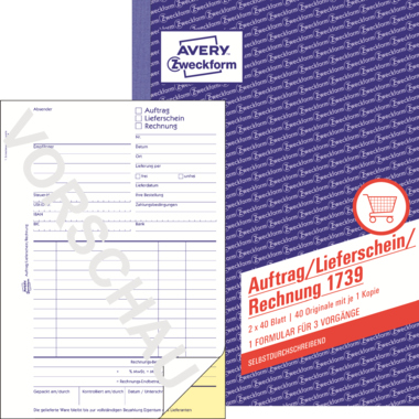 Avery Zweckform Auftragsformular 1739 DIN A5 2x40Blatt