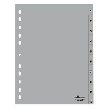 DURABLE Ordnerregister 651110 für A4 1-10 10tlg geprägte Taben