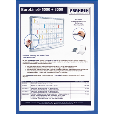 Franken Dokumentenhalter ITSA5M 03 DIN A5 0,32mm sk blau