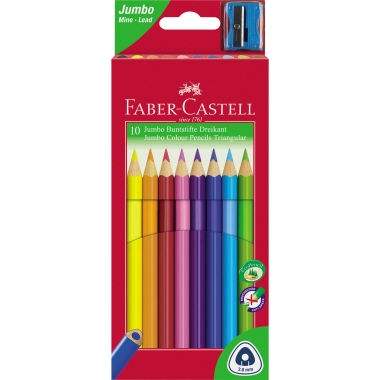 Faber-Castell Farbstift triangular Jumbo farbig sortiert 10 St./Pack.