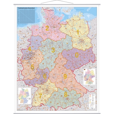 Franken Kartentafel PLZ KAM400 137x97cm laminiert