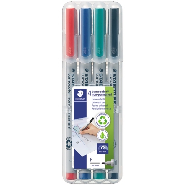 STAEDTLER Folienstift Lumocolor 316 WP4 0,6mm sortiert 4 St./Pack.