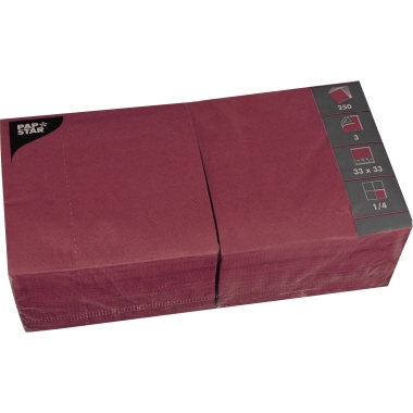 PAPSTAR Serviette 12494 33x33cm 3lagig bordeaux 250 St./Pack.