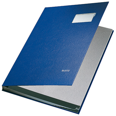 Leitz Unterschriftsmappe 57010035 DIN A4 10 Fächer Graupappe blau