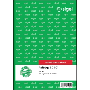 SIGEL Auftragsformular SD001 DIN A5 selbstdurchschreibend 2x40Blatt