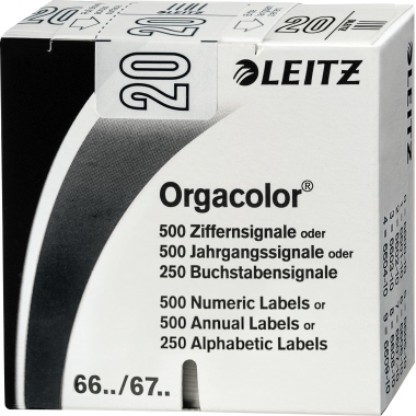 Leitz Jahrgangssignal Orgacolor 2020 67501001 weiß 500 St,/Pack.