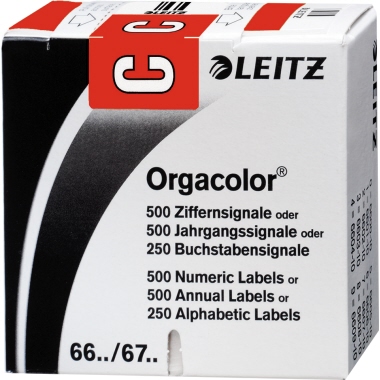 Leitz Buchstabensignal Orgacolor 66121000 C rot 250 St./Pack.