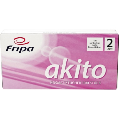 Fripa Kosmetiktuch akito 6011107 21x20cm 2-lagig weiß 100 St./Pack.