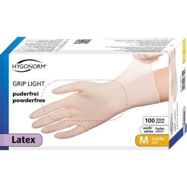 HYGONORM Einweghandschuh GRIP LIGHT 26719 Latex L ws 100 St./Pack.