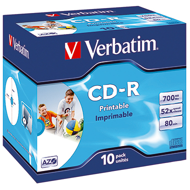 Verbatim CD-R 43325 52x 700MB 80Min. Jewelcase 10 St./Pack.