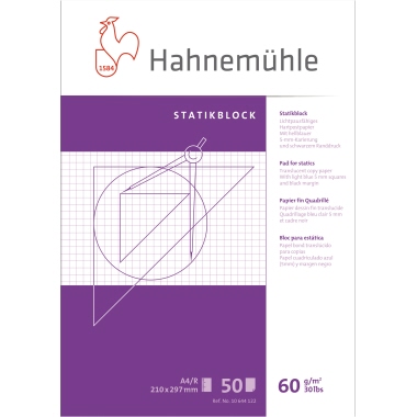 Hahnemühle Statikblock 10644122 A6 60g 50Blatt ws