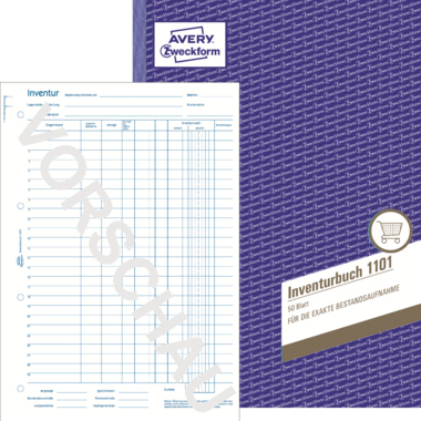 Avery Zweckform Inventurbuch 1101 DIN A4 50Blatt