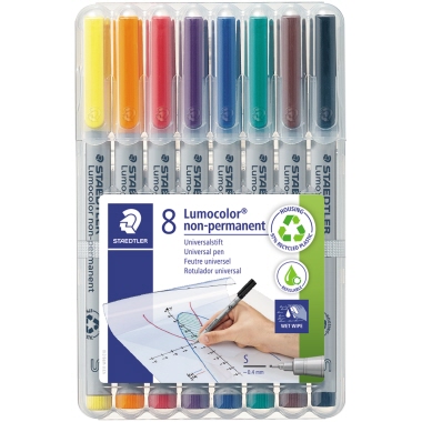 STAEDTLER Folienstift Lumocolor 311 WP8 0,4mm sortiert 8 St./Pack.