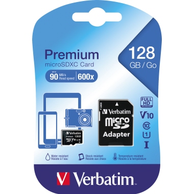 Verbatim Speicherkarte micoSDXC 44085 Class 10 128GB +Adapter