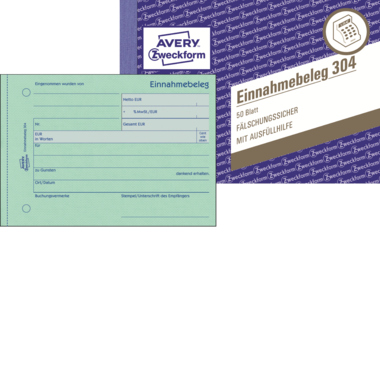 Avery Zweckform Einnahmebeleg 304 DIN A6 quer 50Blatt