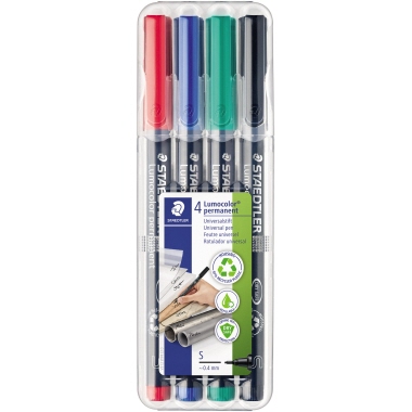 STAEDTLER Folienstift Lumocolor 313 WP4 0,4mm sortiert 4 St./Pack.