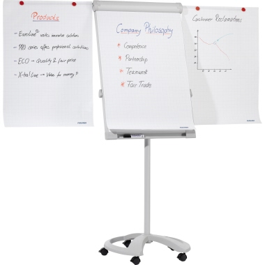 Franken Flipchart Mobile Deluxe FC81 67x95cm Rundfuß hellgrau