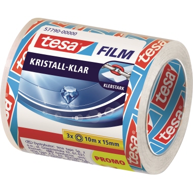 tesa Klebefilm 57790-00000 15mmx10m kristallklar 3 Rl./Pack.