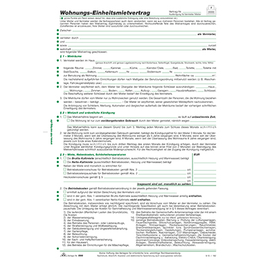 RNK Mietvertrag 599 DIN A4 4Blatt