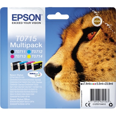 Epson Tintenpatrone C13T07154012 sw/c/m/y 4 St./Pack.